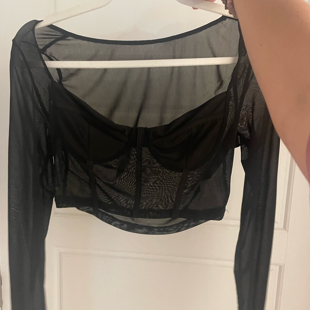 Amazon sheer corset crop top!!